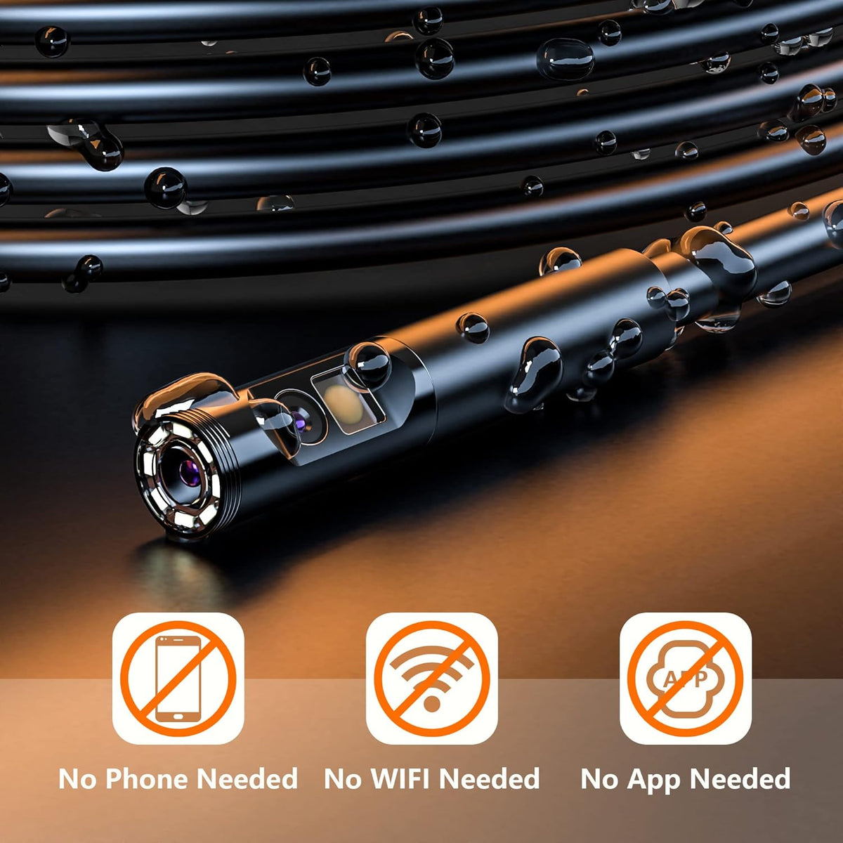 7.9mm 1080P Dual Lens Borescope Endoscope Camera with 4.5 IPS Screen A3284