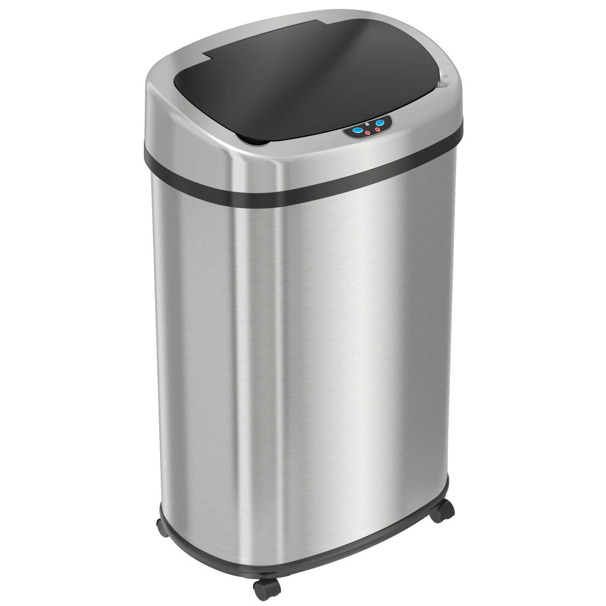 13 Gallon Stainless Steel Touchless Trash Can with Odor Filter and Wheels H1974