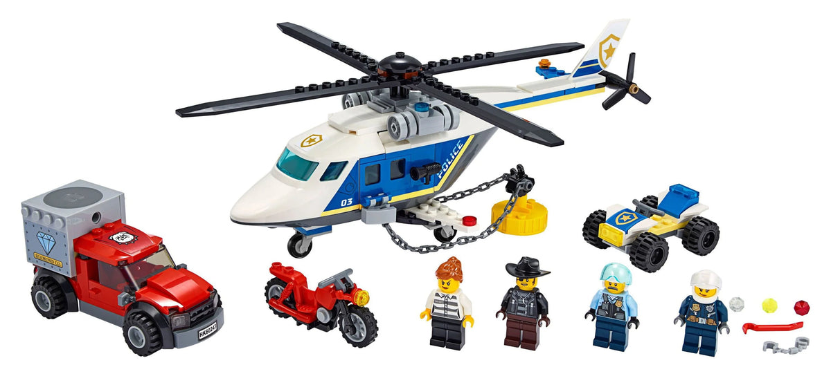 Building Toy Set with Helicopter, ATV, Motorbike and Truck G5279