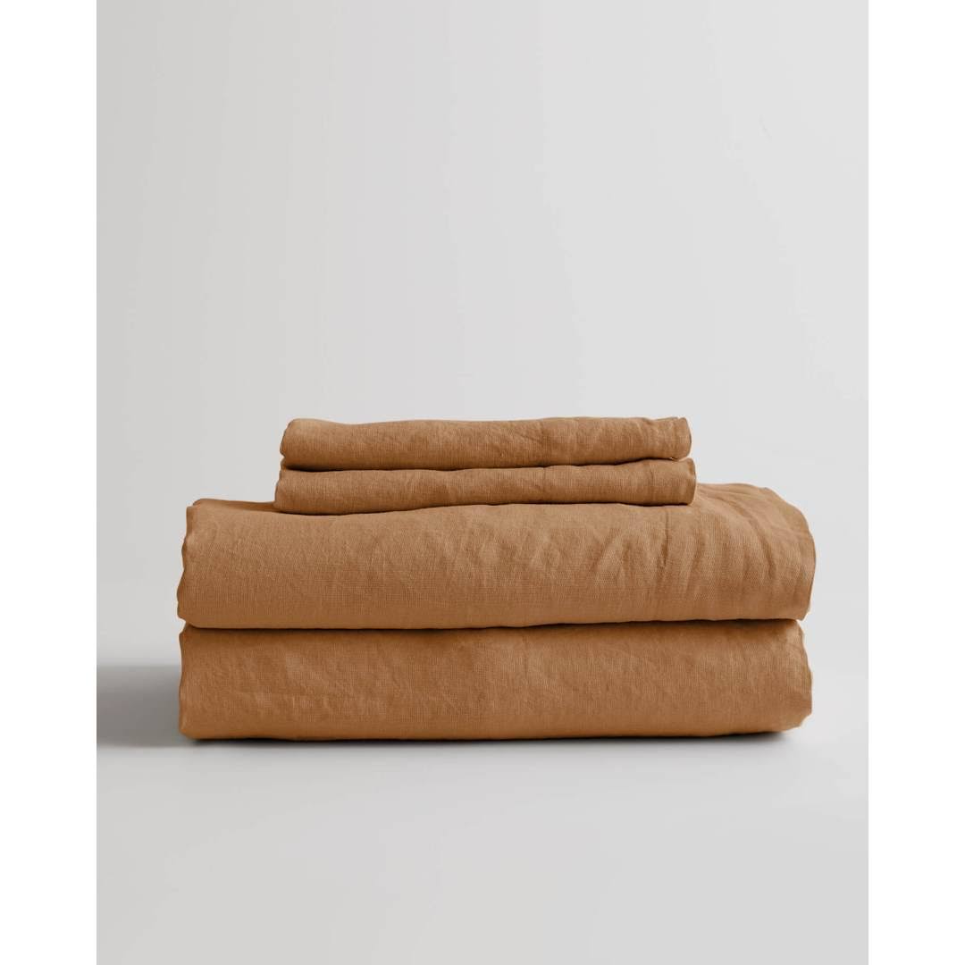 European Linen Sheet Set in Terracotta Size Cal King K582851