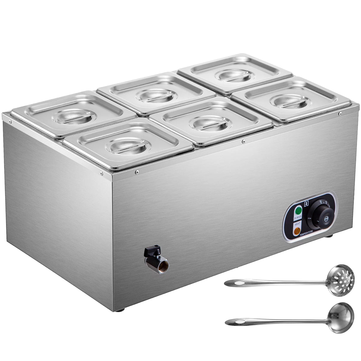 110V 6-Pan Stainless Steel Commercial Food Warmer U745