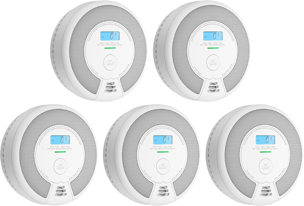 Wireless Interconnected Combination Smoke and Carbon Monoxide Detector with LCD Display, Pack of 3 J507603