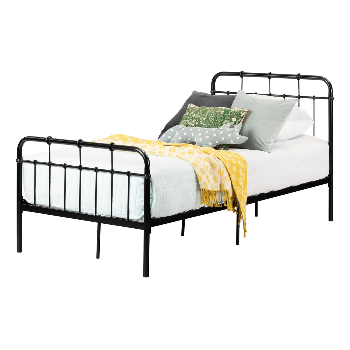 Black Metal Twin Complete Bed O3794