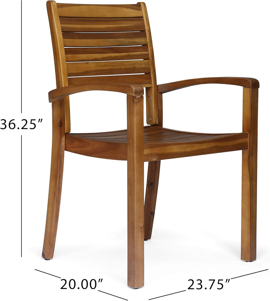 Acacia Wood Outdoor Dining Chairs Set of 2 X234278