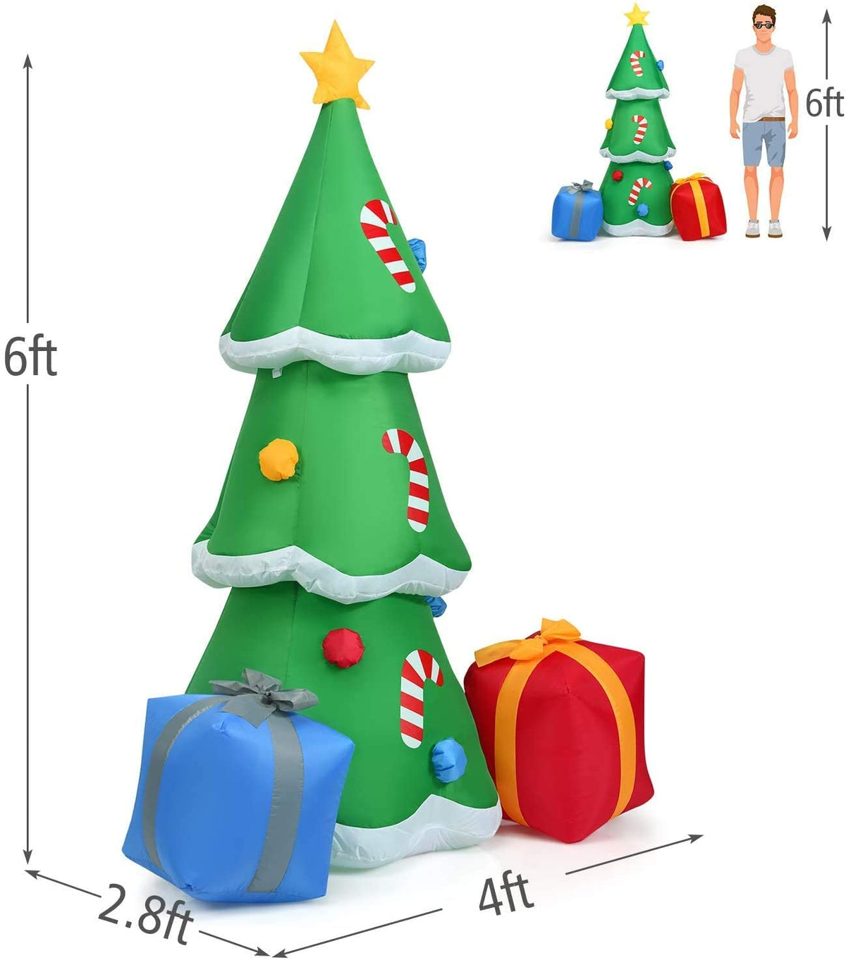 6 FT Christmas Tree Inflatables with Led Lights K18701