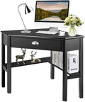 White Corner Desk with Drawer Shelves D37038
