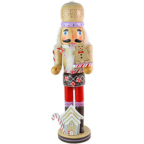 14" Wooden Gingerbread Chef Nutcracker H800