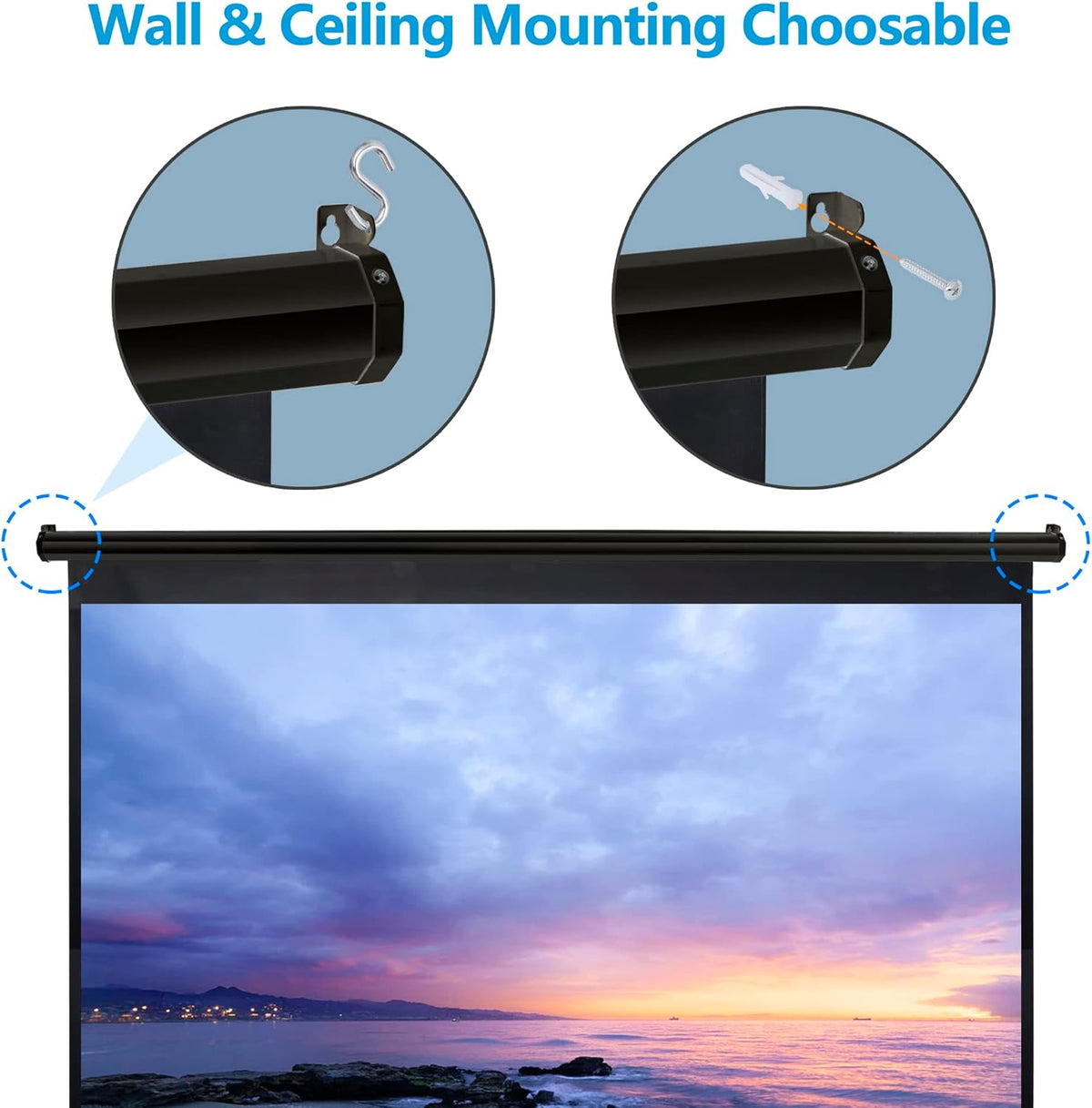 100 Inch 16:9 HD Pull Down Projector Screen N2917