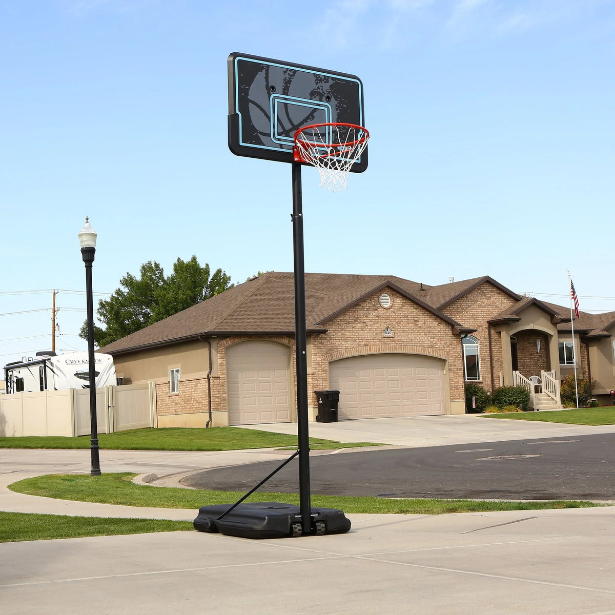Adjustable Portable Basketball Hoop 44 inch HDPE Plastic U9589