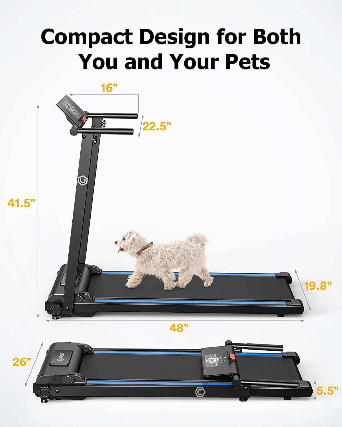 Folding Treadmill 2.25HP 265 lbs Capacity E72505