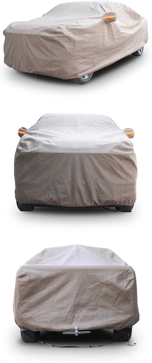 Full Size Truck Car Cover Waterproof Windproof with Straps Buckles Antenna Patch Pack of 2 R94989