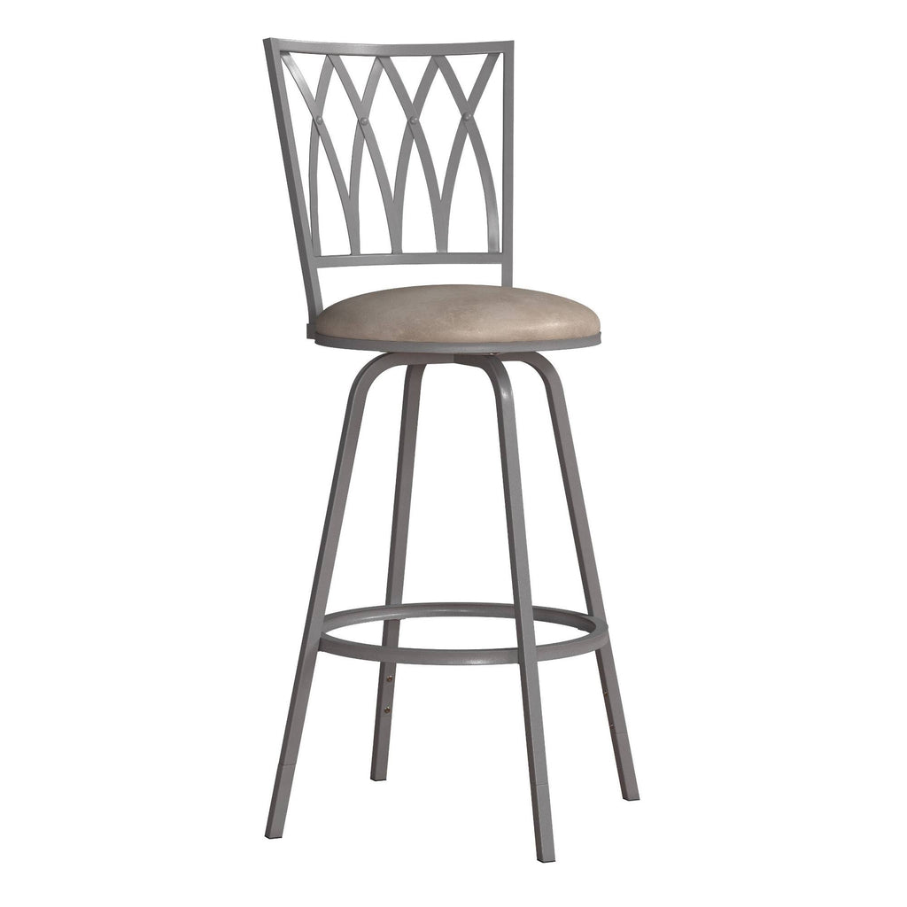 Silver Metal Swivel Adjustable Stool, Set of 2 P2342
