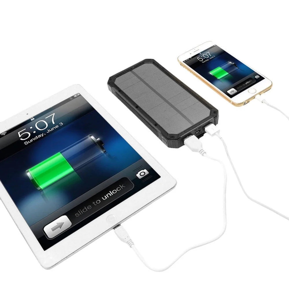 10000mAh Portable Solar Charger Dual USB Power Bank L837732