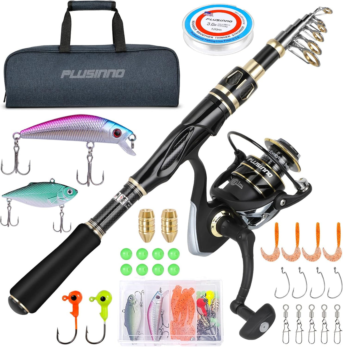 Telescopic Carbon Fiber Fishing Rod and Reel Combo W791