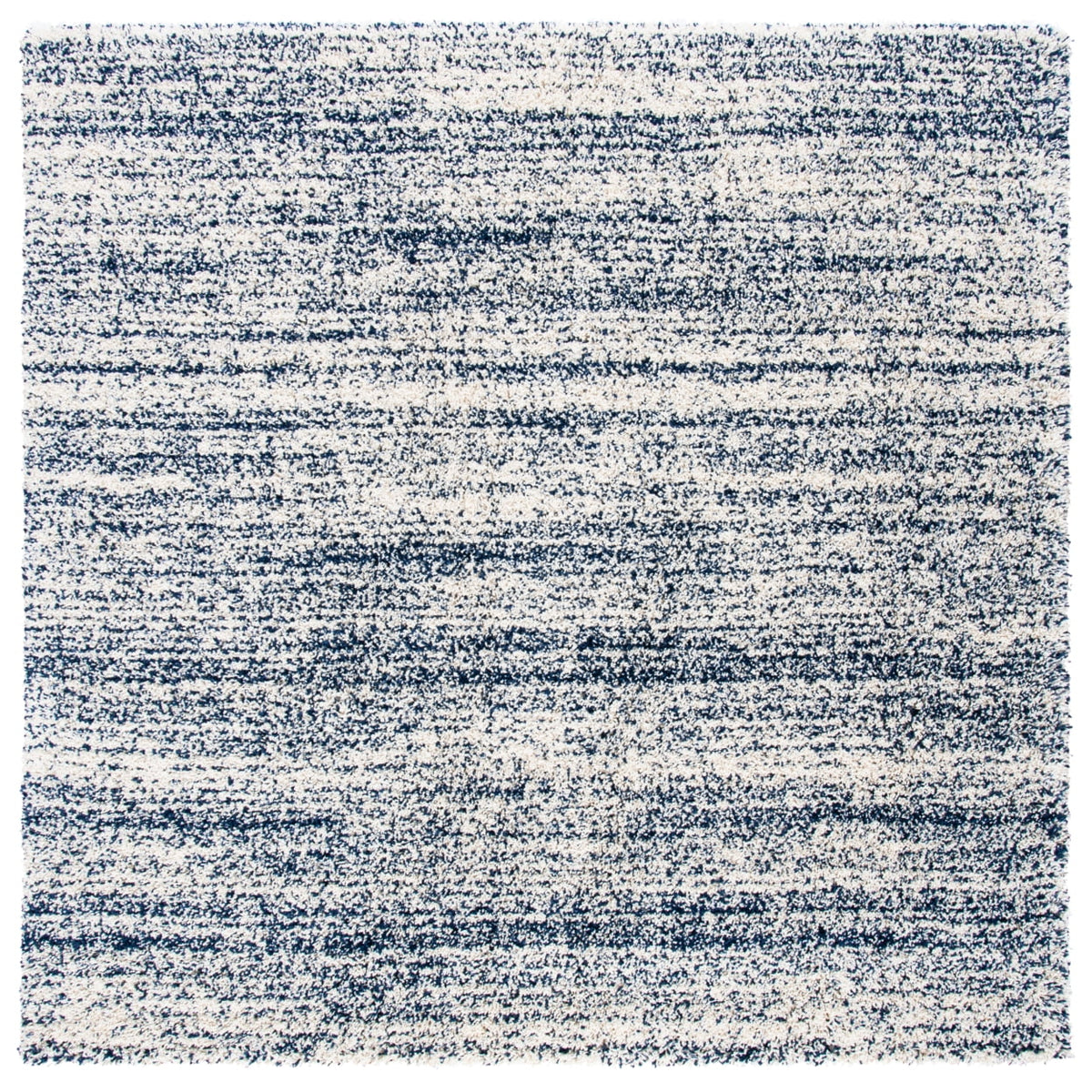 Ivory/Navy Striped Shag Area Rug Y1103
