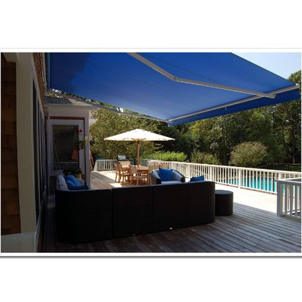 Retractable Motorized Patio Awning Blue 13 x 10 Feet Y17334