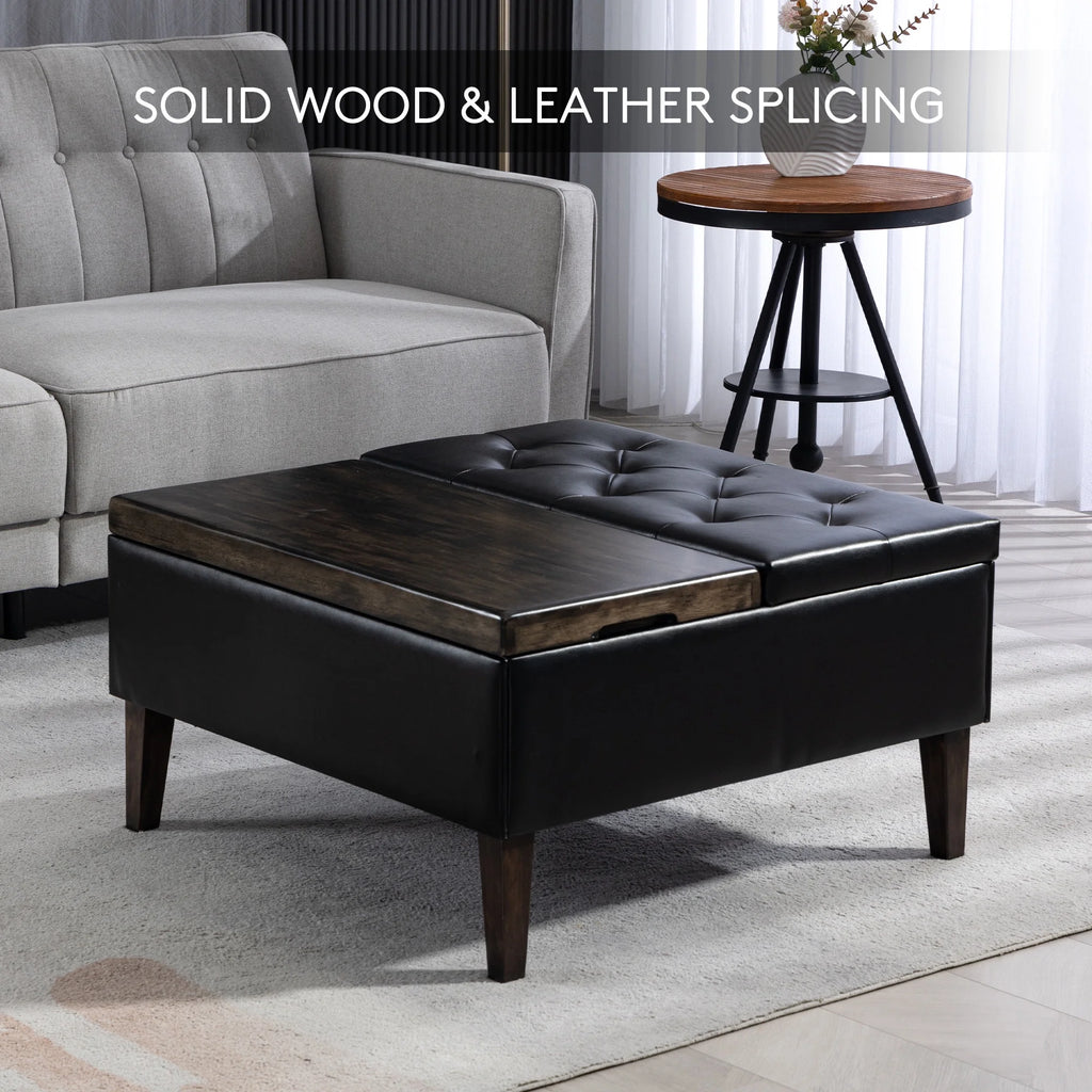 Black Square Storage Ottoman K5768
