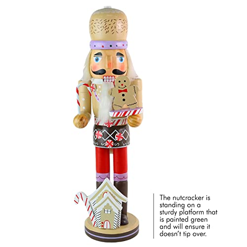 14" Wooden Gingerbread Chef Nutcracker H800