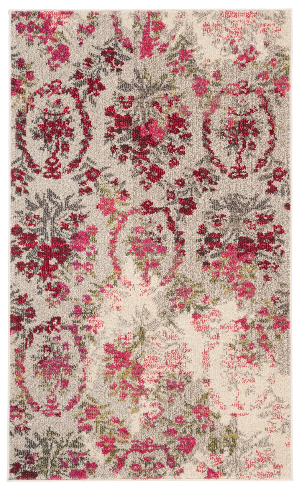 Cyan Floral Area Rug L149877