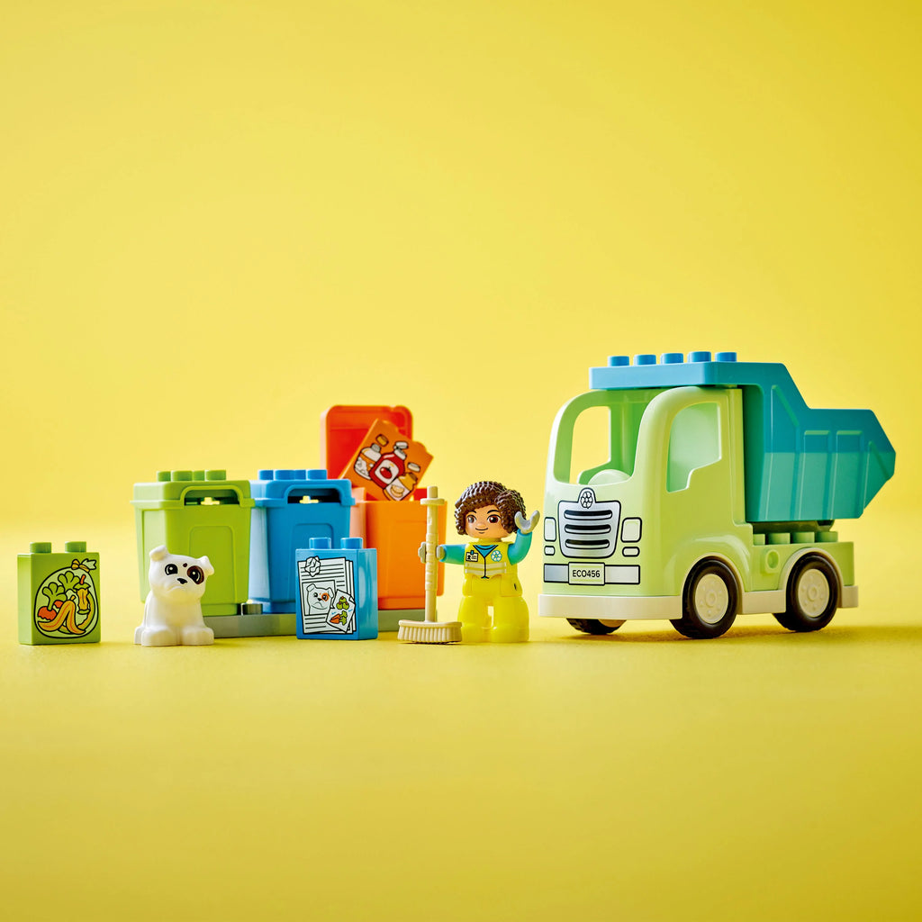 Recycling Truck Building Toy Set with 3 Sorting Bins H73973
