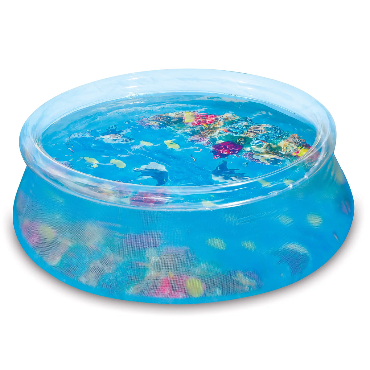 8-Foot Round Transparent Above Ground Pool with Goggles V13649