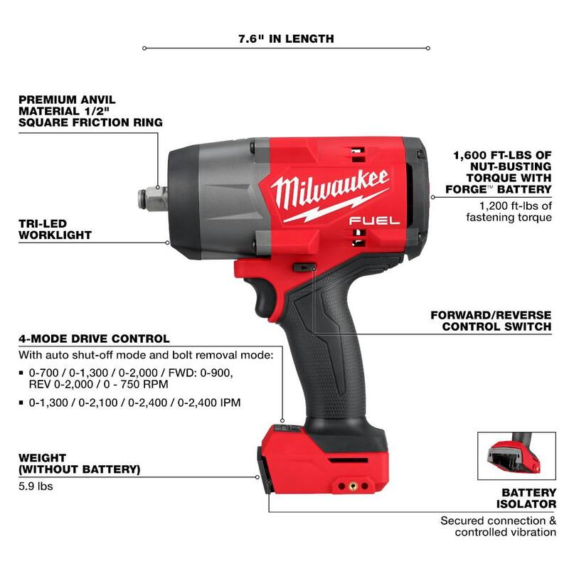 18V Lithium-Ion Brushless Cordless 1/2 in. and 3/8 in. Impact Wrench W18131