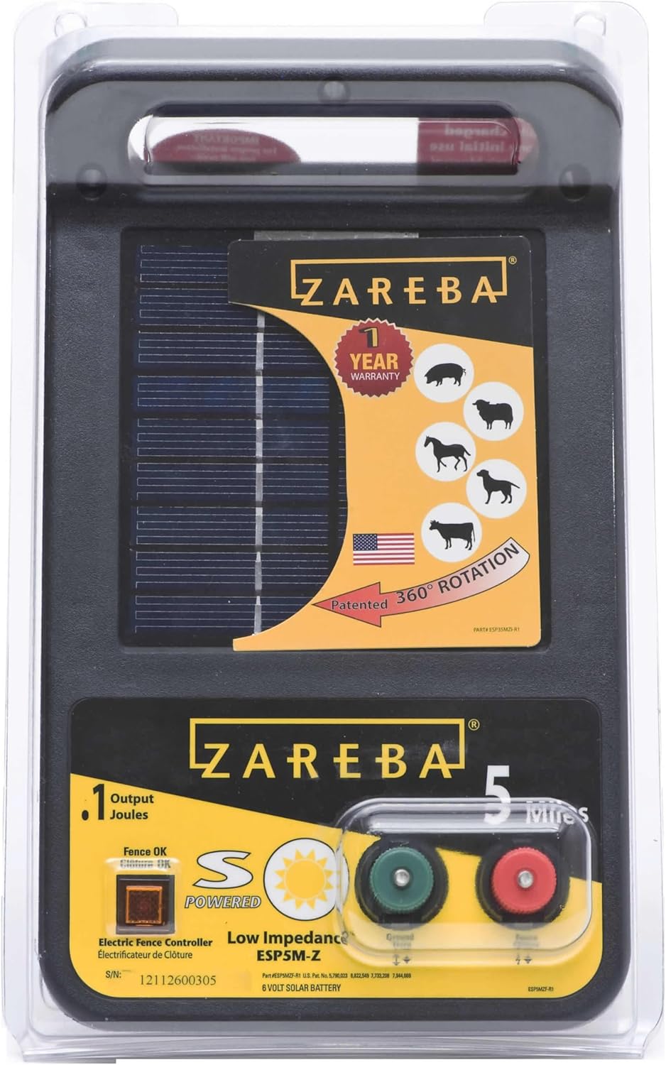 Solar Powered Electric Fence Charger 5 Mile N162057