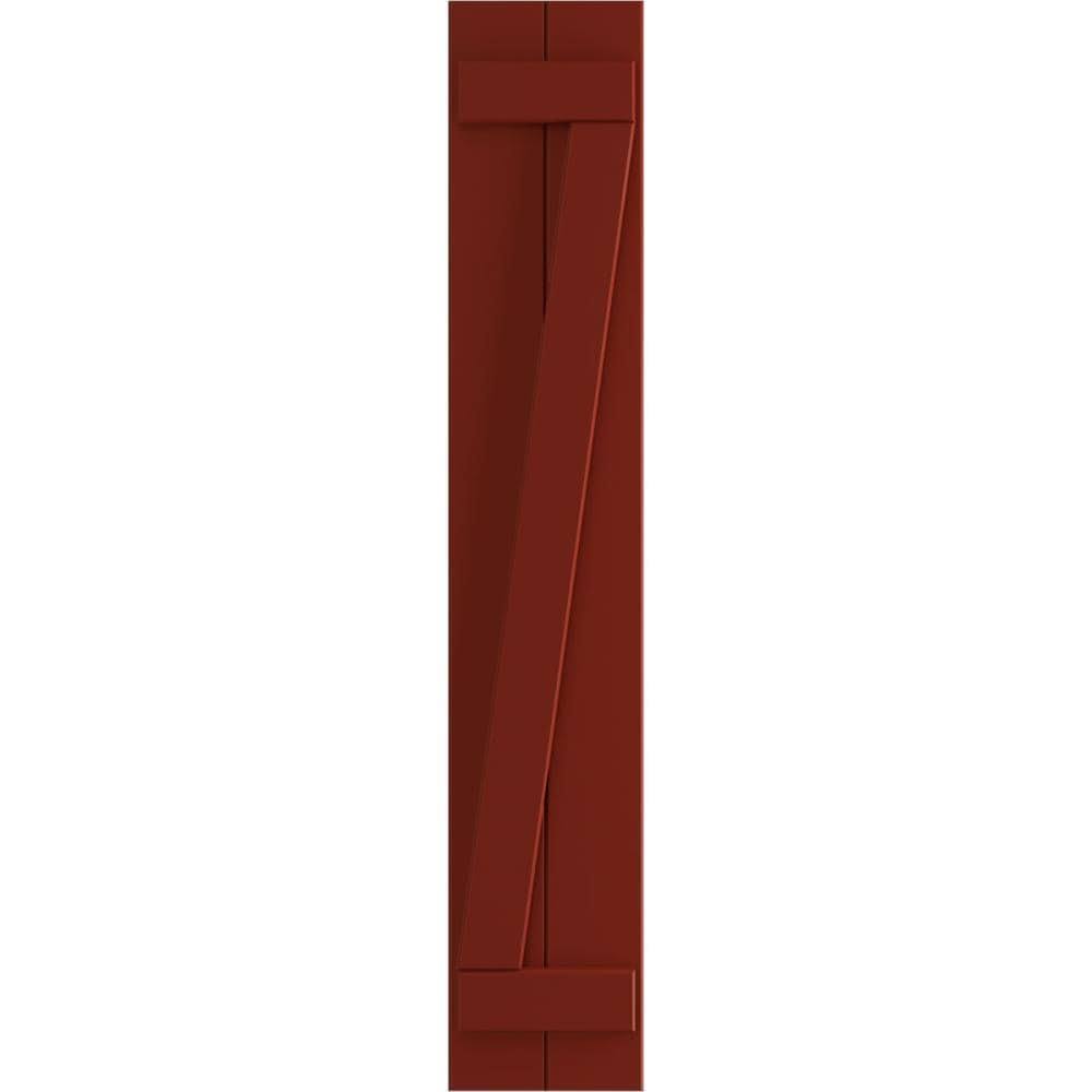 10-3/4x22 x 50x22 PVC Board and Batten Shutters, Pepper Red C4684