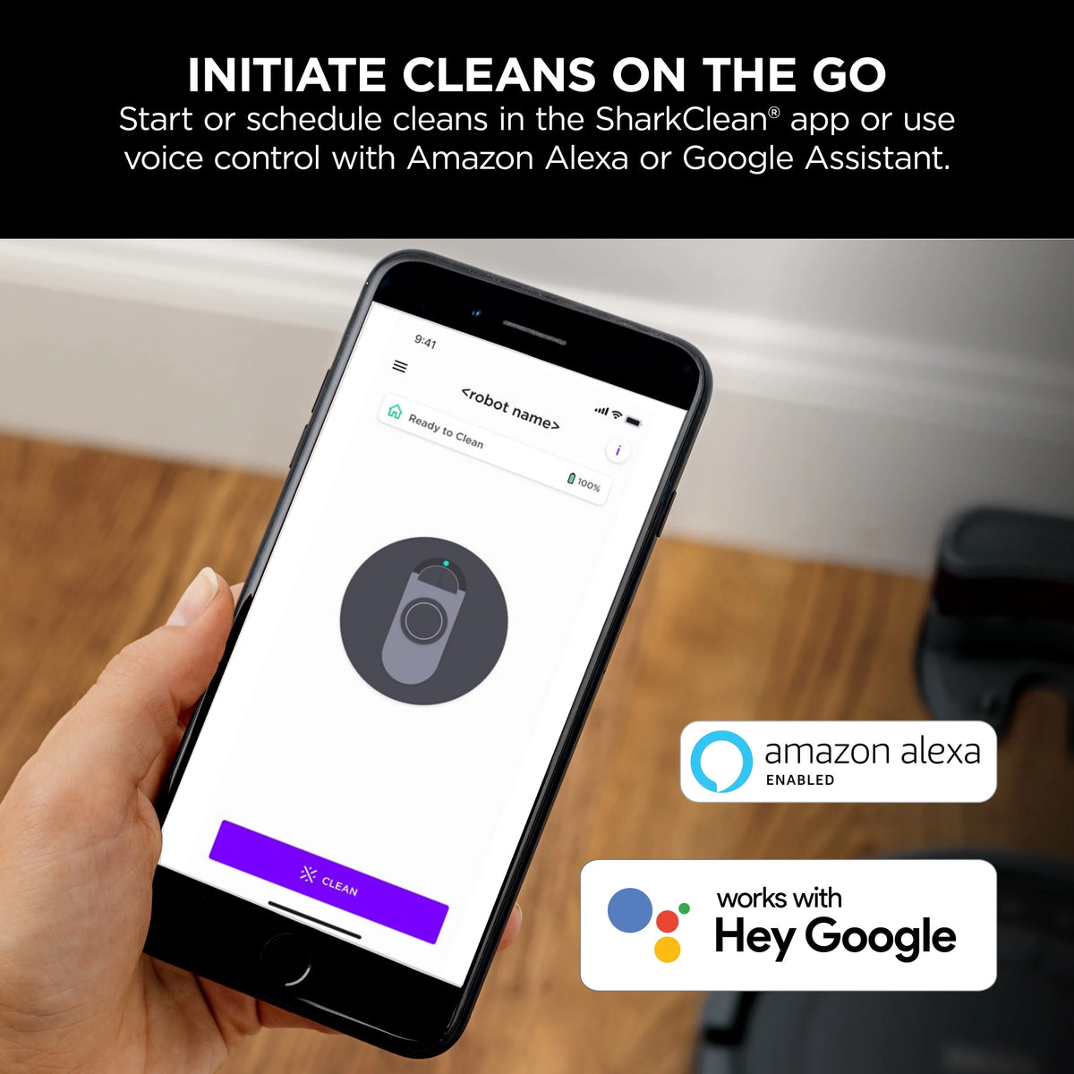 Black Wi-Fi Connected Robot Vacuum I9436