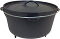 Pre-seasoned 16 Quart Cast Iron Dutch Oven with 3 legs and Lip Lid U4829