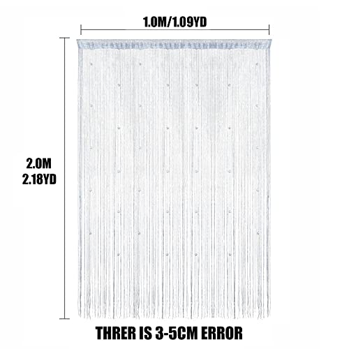Grey Bead Curtain Door Window Divider K3570