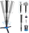 Carbon Fiber Camera Monopod with Removable Base, 5-Section Leg 65” Max. Height J900
