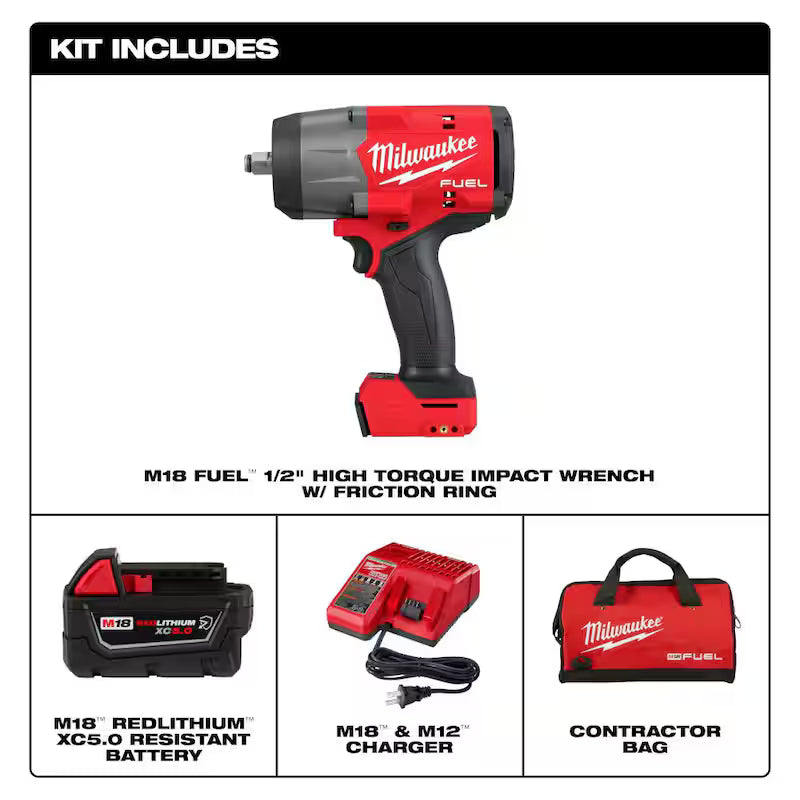 18V Lithium-Ion Brushless Cordless 1/2 in. Impact Wrench Kit S6076