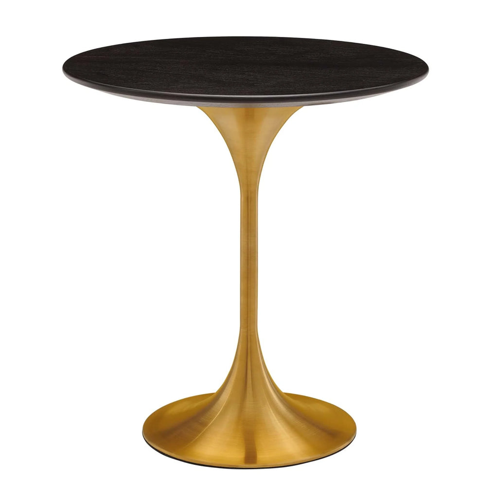 Round Wood Stainless Steel Side Table M8651