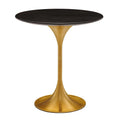 Round Wood Stainless Steel Side Table M8651