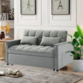 55" Width Convertible Loveseat Sleeper Sofa Grey Z321