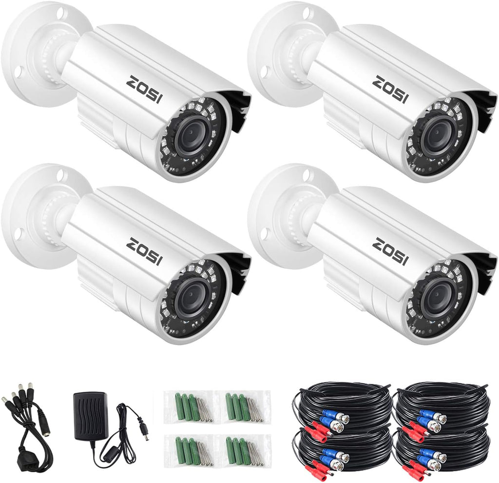 4 Pack 1080P HD-TVI Weatherproof Bullet Security Cameras P6073