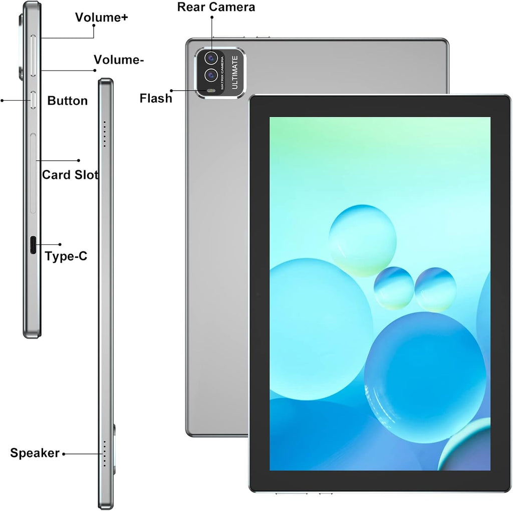 10.1 Inch Android 12 Tablet with Keyboard, 2GB RAM, 32GB ROM, 512GB Expandable V921681