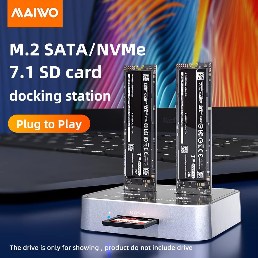 2 Bay M.2 NVMe/SATA Dual Protocol Docking Station F312841