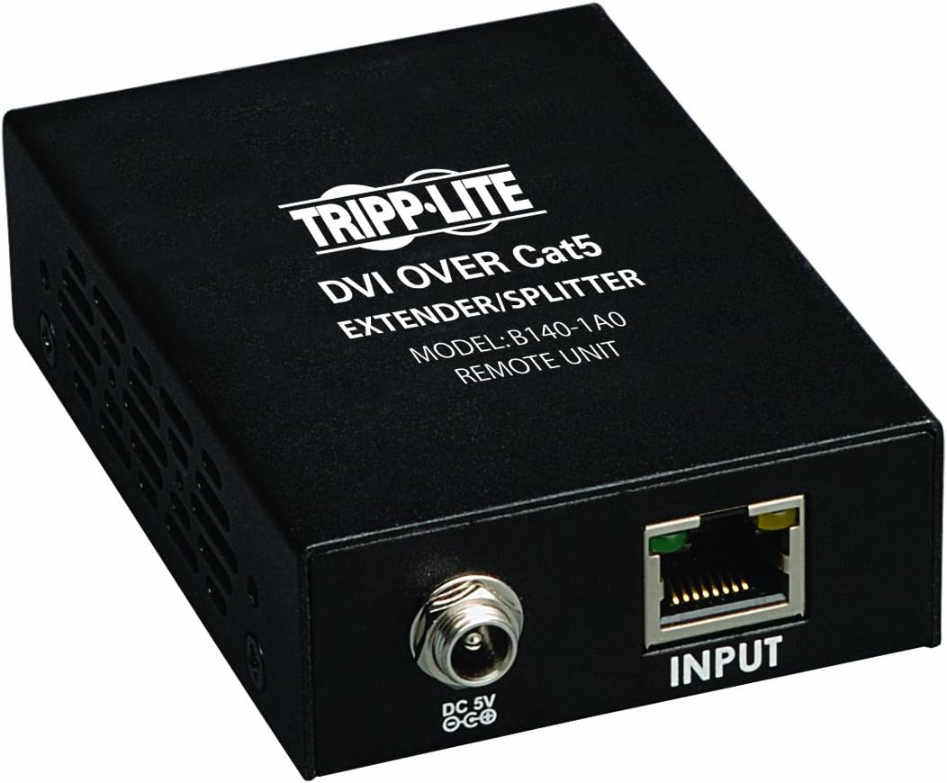 Black DVI over Cat5 / Cat6 Extender Video Receiver 1920x1080 at 60Hz P690813