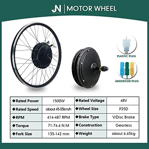 48V 1000W/1500W Electric Bicycle Conversion Kit Rear Wheel Hub Motor Kit J2453
