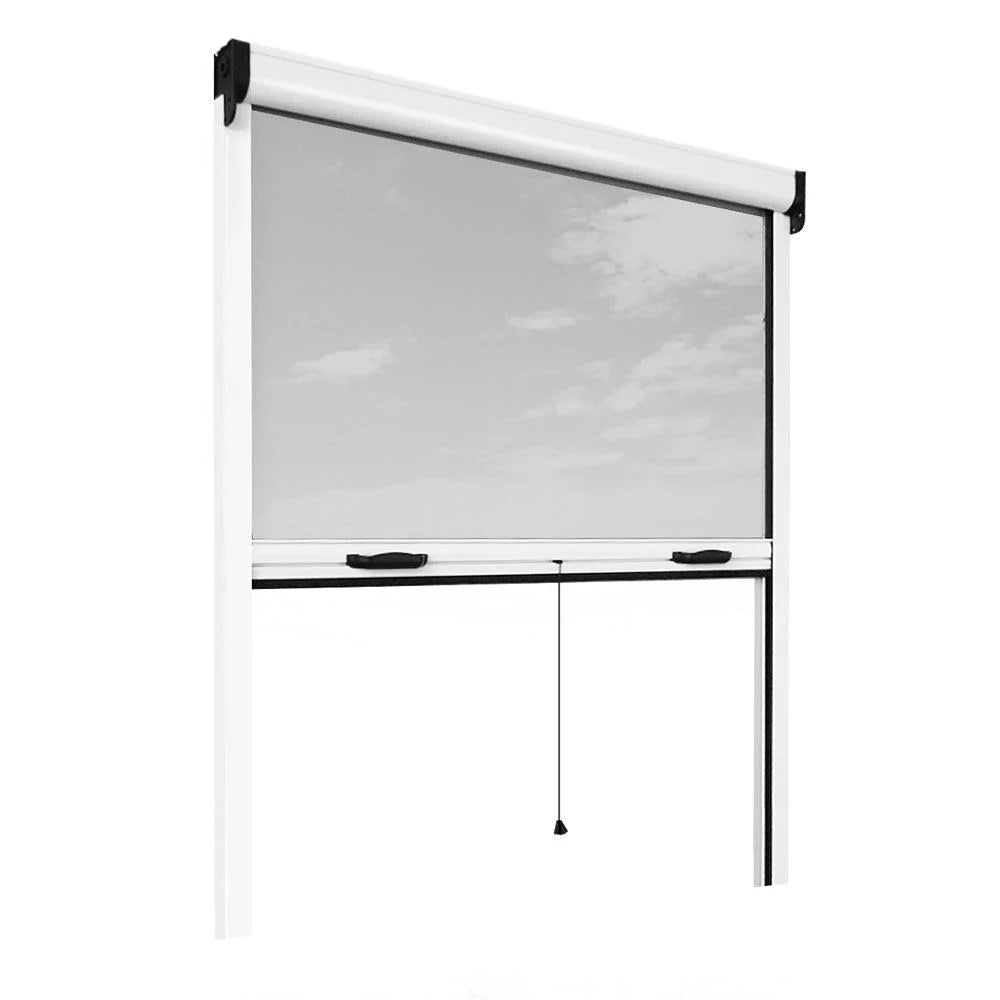 White Aluminum Fiberglass Retractable Bug Screen D64723