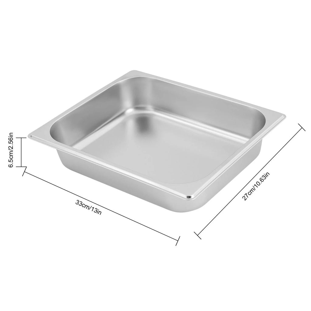 Silver Stainless Steel Chafer Buffet Chafing Dish Set Roll Top Food Warmer E783