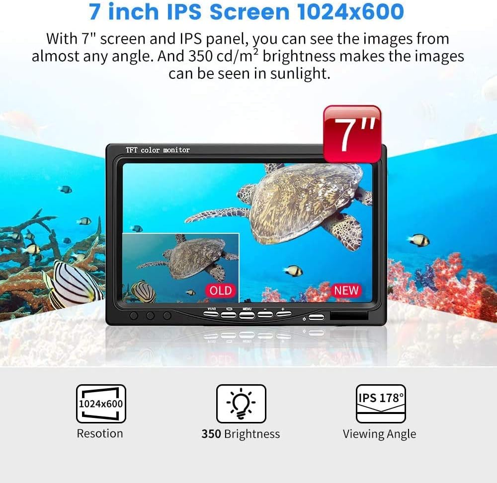 720P Underwater Fishing Camera with 7 inch Screen (15m) V359443