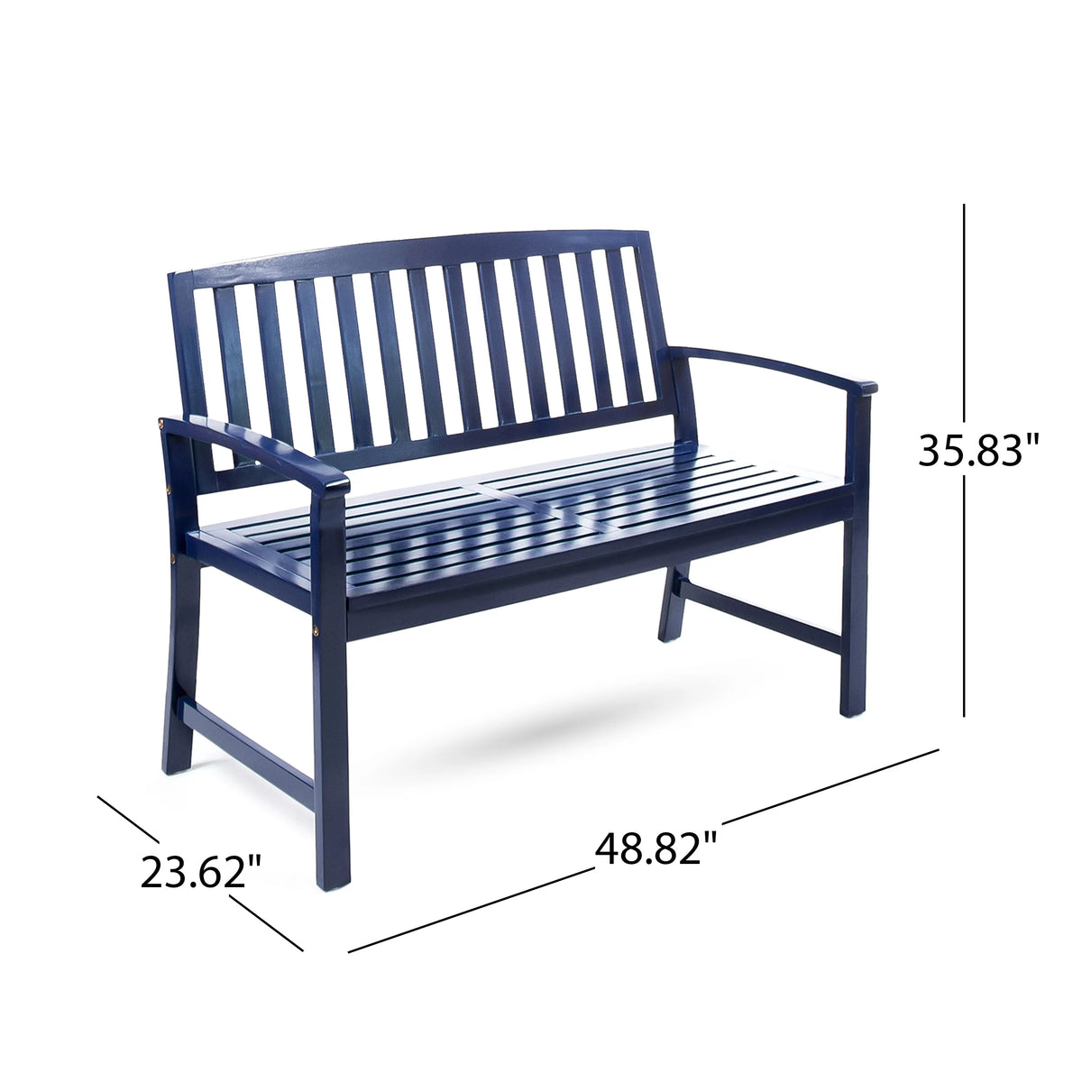 Navy Blue Acacia Wood Outdoor Bench L5865