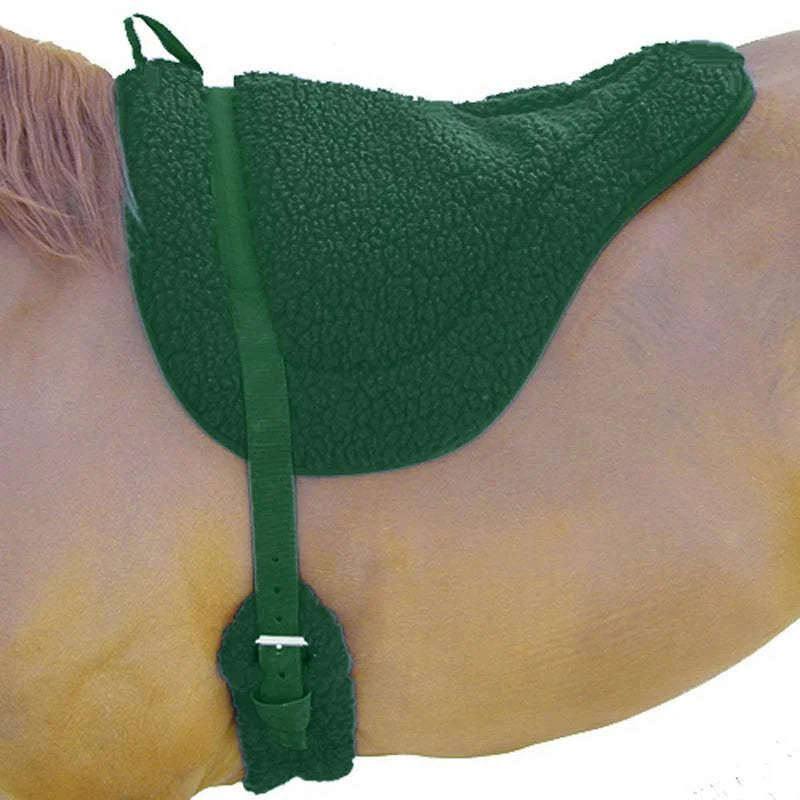 Fleece Bareback Pad Non Slip Fleece Girth Green E2860
