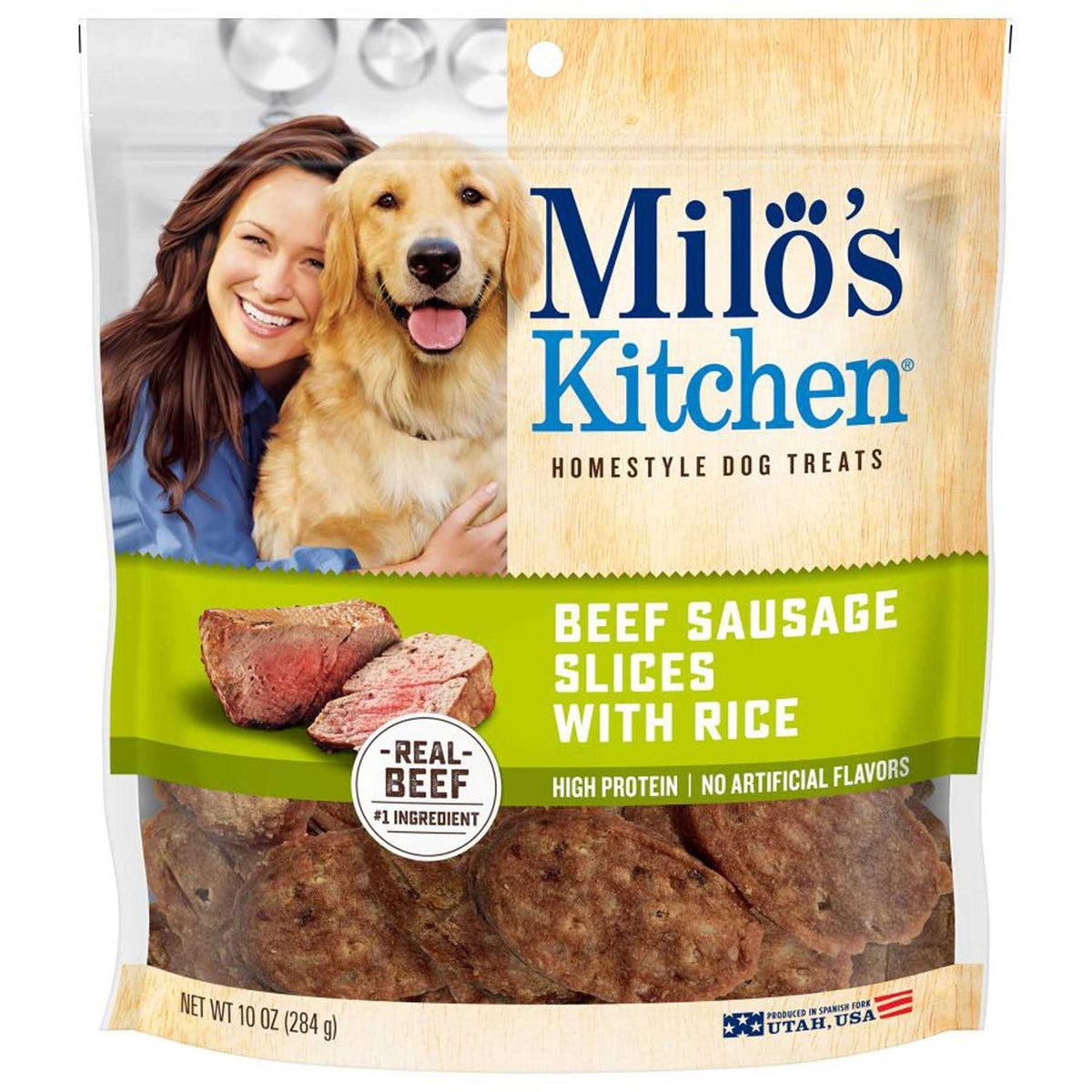 Beef Sausage Slices with Rice Dog Treats O348286