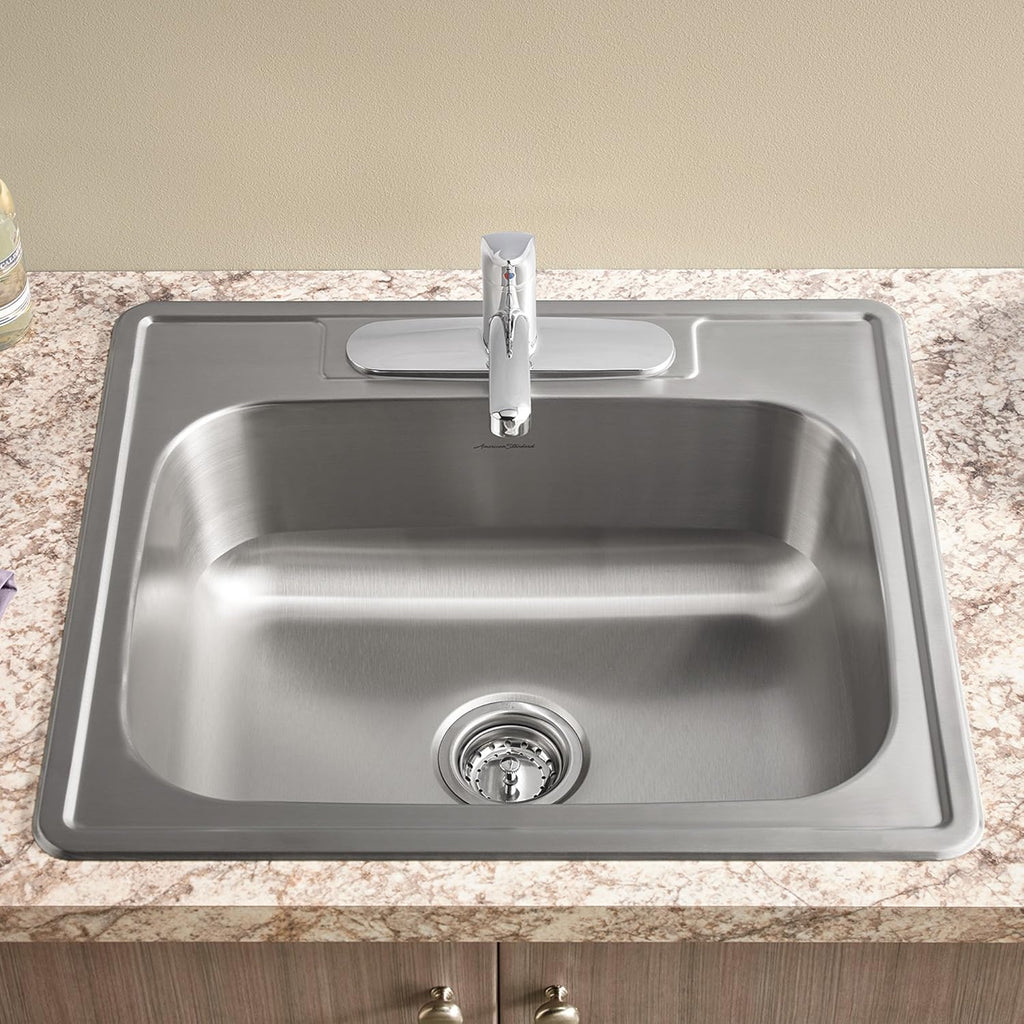 25x22 Single Bowl Stainless Steel 3-Hole Kitchen Sink F889767