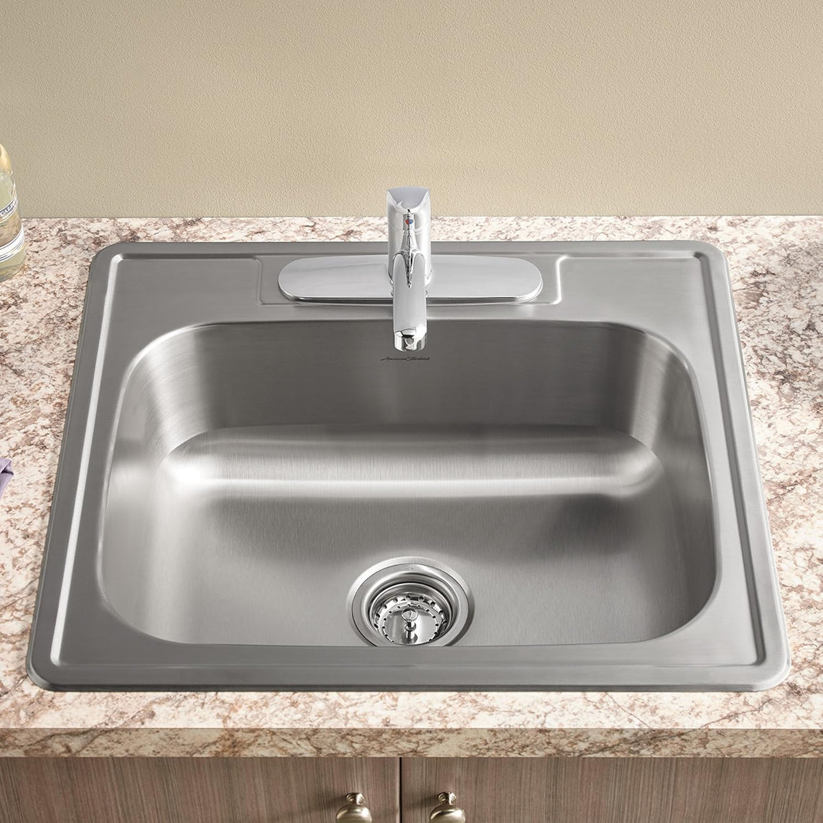 25x22 Single Bowl Stainless Steel 3-Hole Kitchen Sink F889767