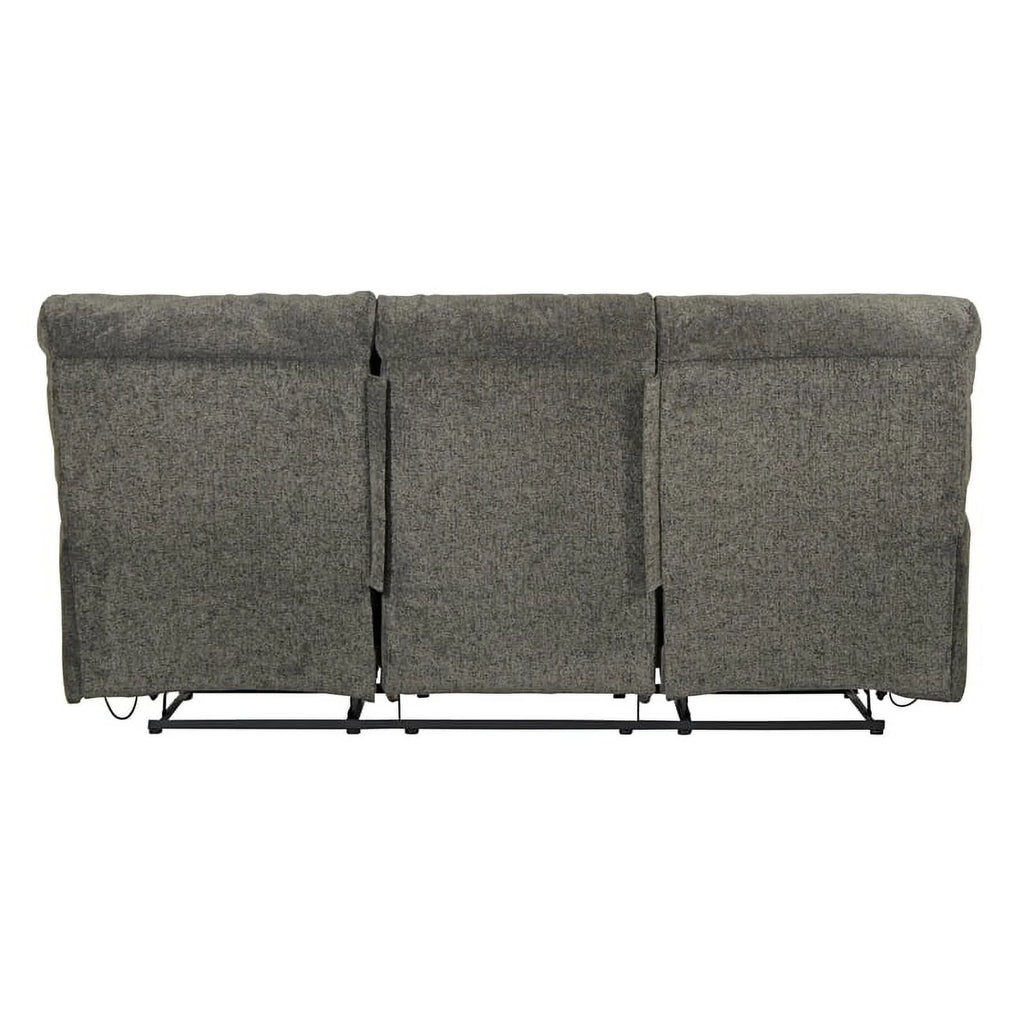 Charcoal Gray Polyester Power Reclining Sofa E8446